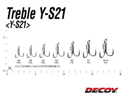 DECOY Y-S21 Standart Treble Üçlü Maket Balık İğnesi - 3