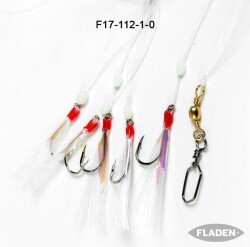 Feather rig flash white beads swivels - 2