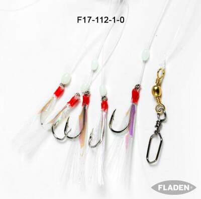 Feather rig flash white beads swivels - 2