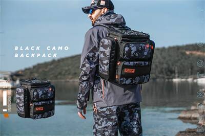 Fujin Black Camo Back Pack - Balıkçı Sırt Çantası - 2