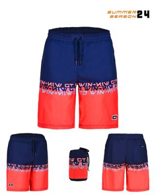 Fujin Pro Angler Board Short Mayo Scarlet Dark Navy - 1