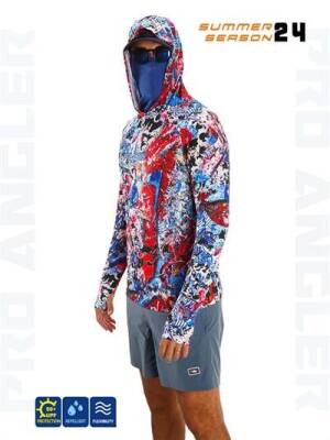 Fujin Pro Angler S24 Buff&Hoodie Makai Blue Red - 1