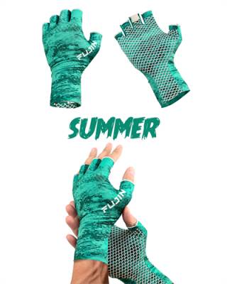 Fujin Pro Angler Summer Gloves Green - 1