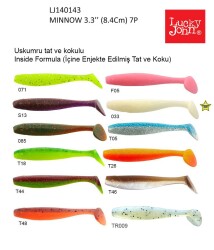 Lucky John Minnow 3.3'' (8.38 cm) 7P Silikon Yem - 3