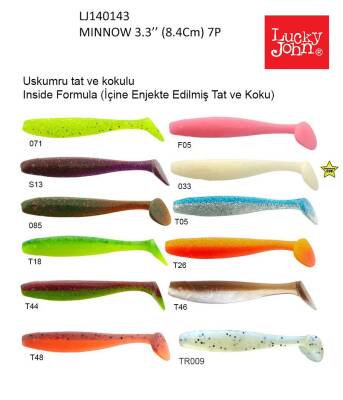 Lucky John Minnow 3.3'' (8.38 cm) 7P Silikon Yem - 3