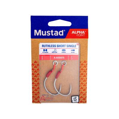 Mustad Alpha Point Ruthless Short Single Asist Olta İğnesi A-ASSIST5 - 2