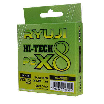 Ryuji Hi-Tech X8 150m 0.08mm Green İp Misina - 1