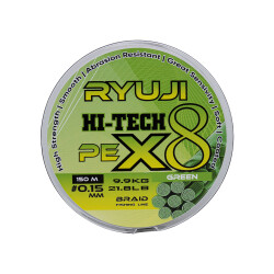 Ryuji Hi-Tech X8 150m 0.08mm Green İp Misina - 2