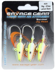 Savage gear Sandeel Jig Head 16g 3/0 - 3pcs Lemon Back Sahte Balık - 2