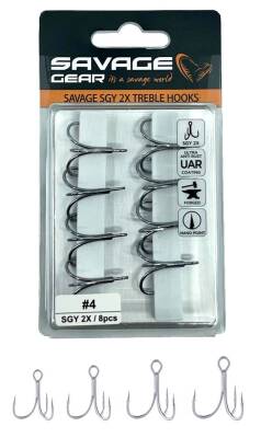 Savage Gear SGY 2X Trebles 8 Adet İğne - 1