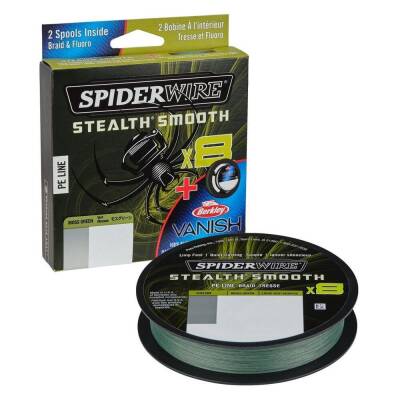 Spider Wire 8 Braid & Fluorocarbon Duo Spool System 150 & 50m Moss Green/Clear - 1