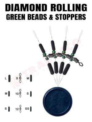 Trabucco Diamond Rolling Green Beads & Stoppers Small - 1